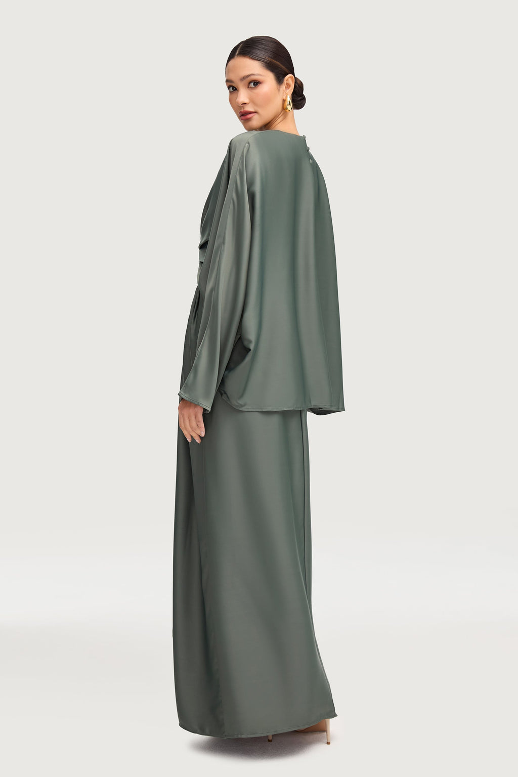Maleeka Drape Maxi Dress - Sage