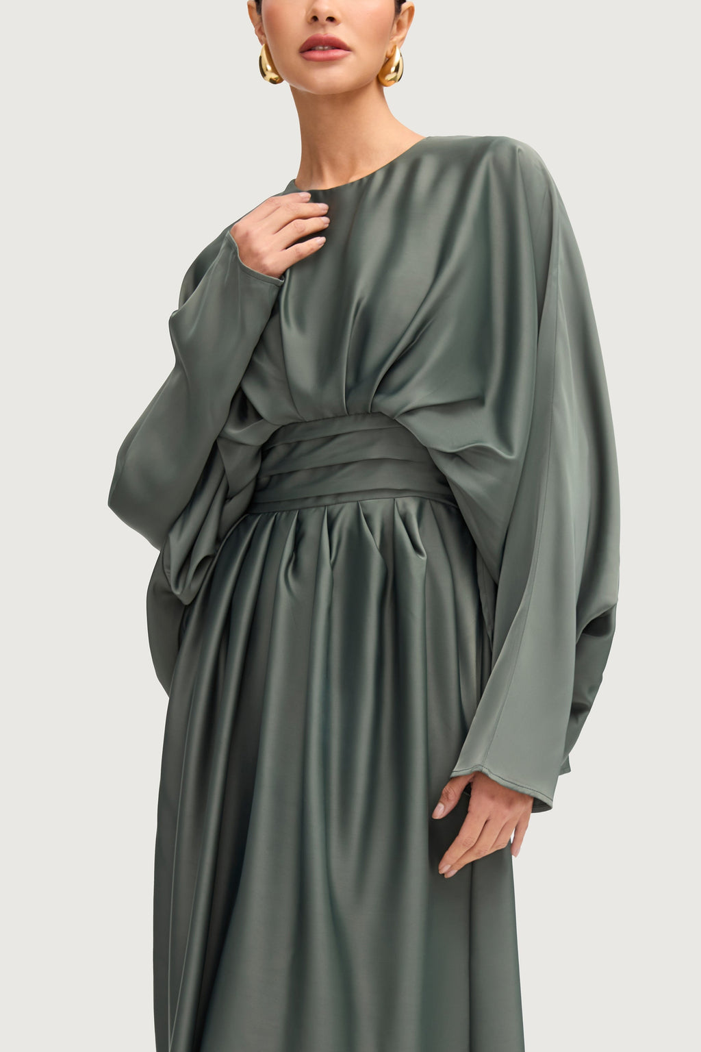 Maleeka Drape Maxi Dress - Sage