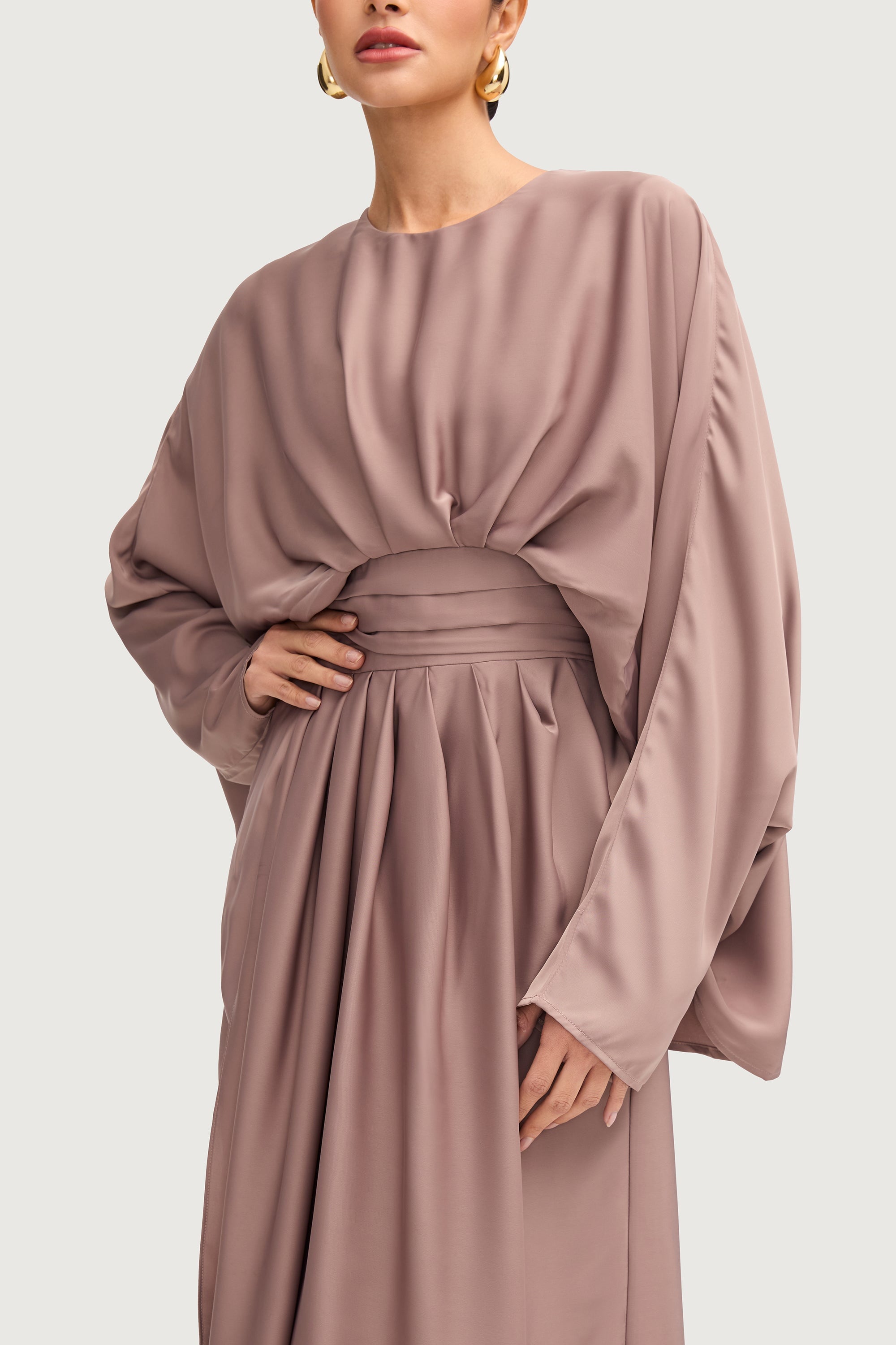 Maleeka Drape Maxi Dress - Truffle