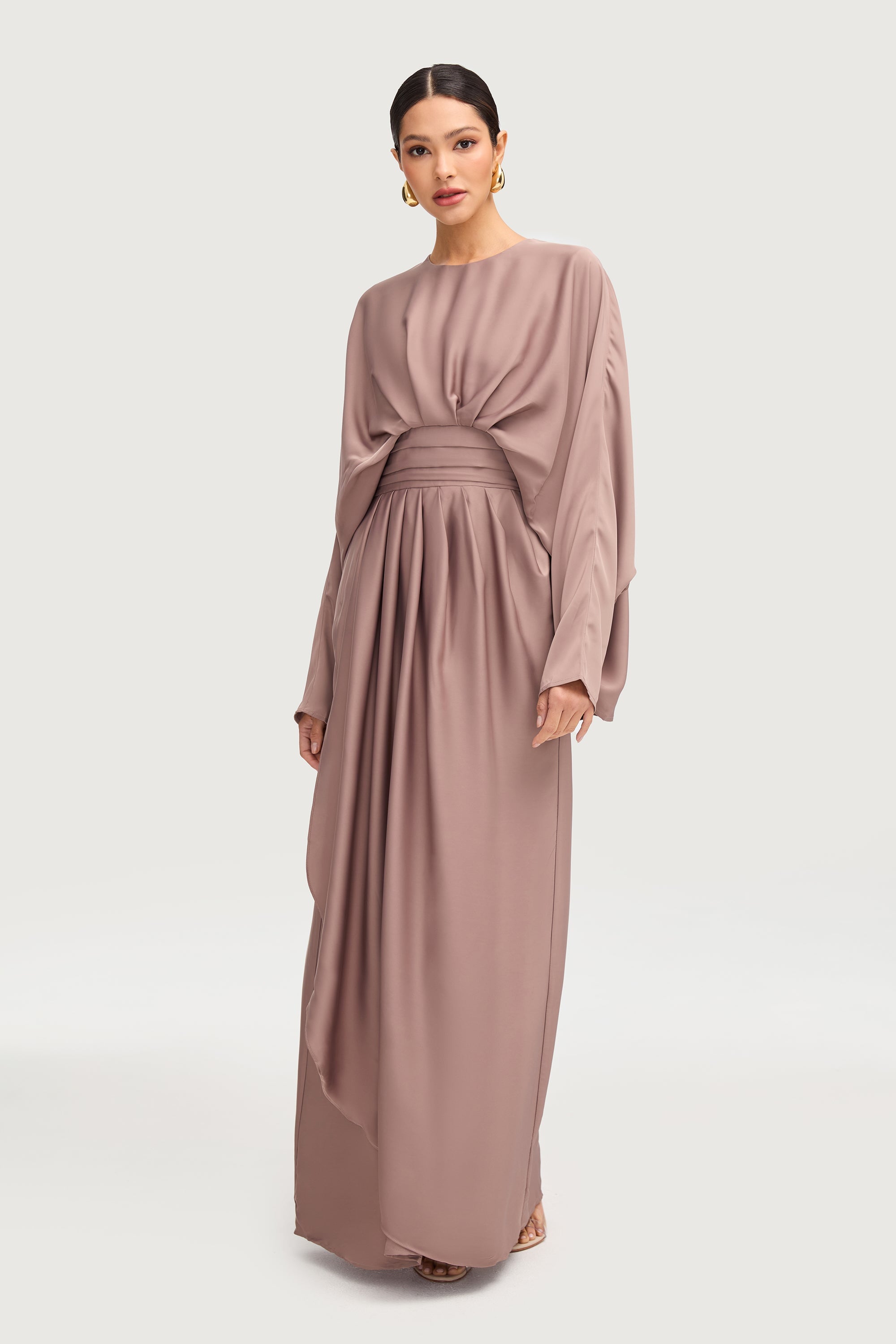 Maleeka Drape Maxi Dress - Truffle