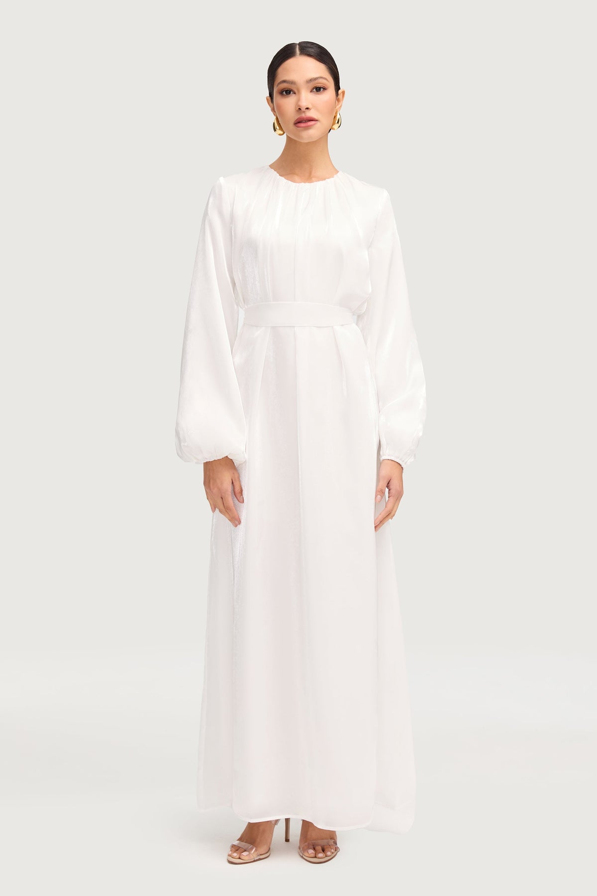 Asymmetrical Waist Rouched Maxi Dress