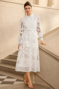 Lucy Collared Hollow Lace Dress