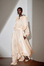 Elena Satin Ruched Maxi Dress