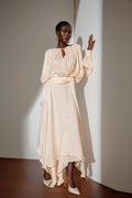 Elena Satin Ruched Maxi Dress