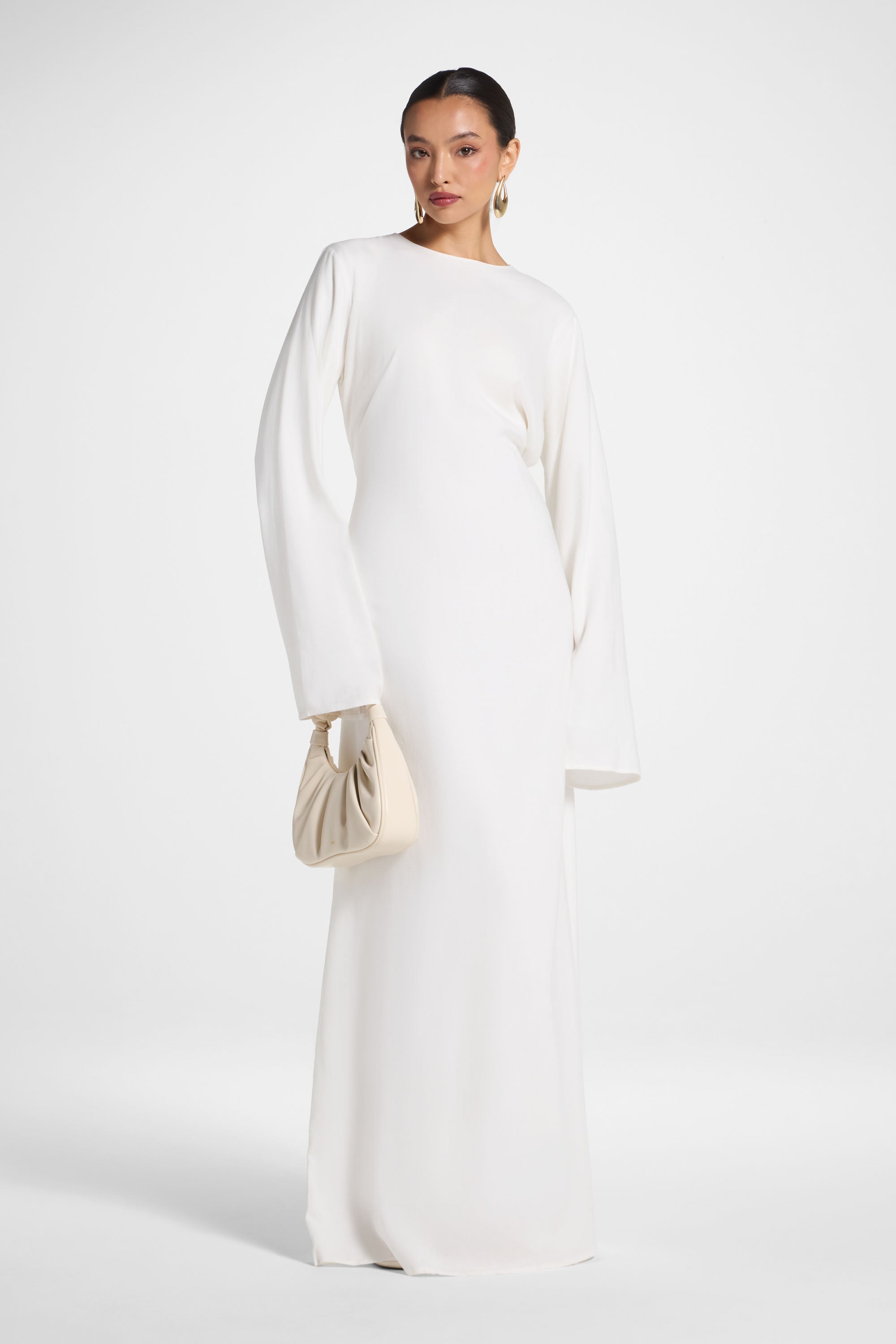 Nyla Linen Tie Maxi Dress - White Noraya Nyla Linen Tie Maxi Dress - White Noraya
