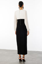 Thea Pleated Balloon Sleeve Midi