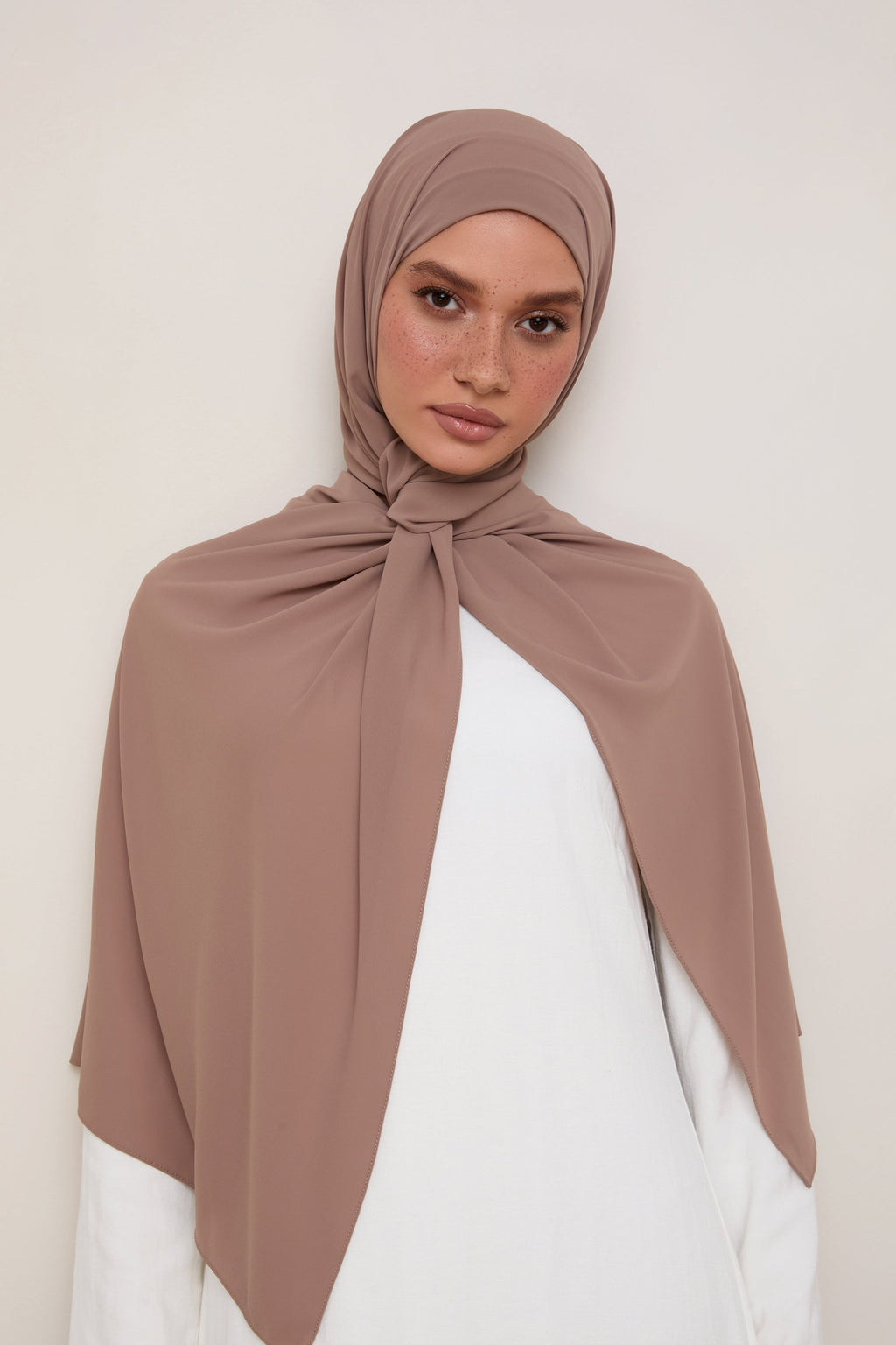 حجاب شيفون فاخر - براوني