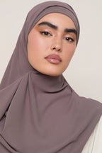 حجاب شيفون فاخر - لون البرقوق والكمأة