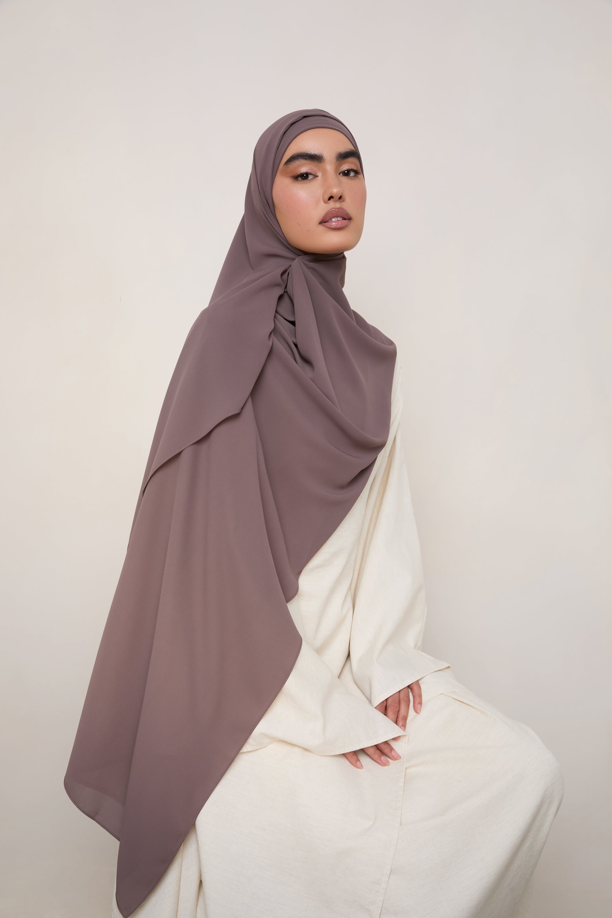Premium Chiffon Hijab - Plum Truffle