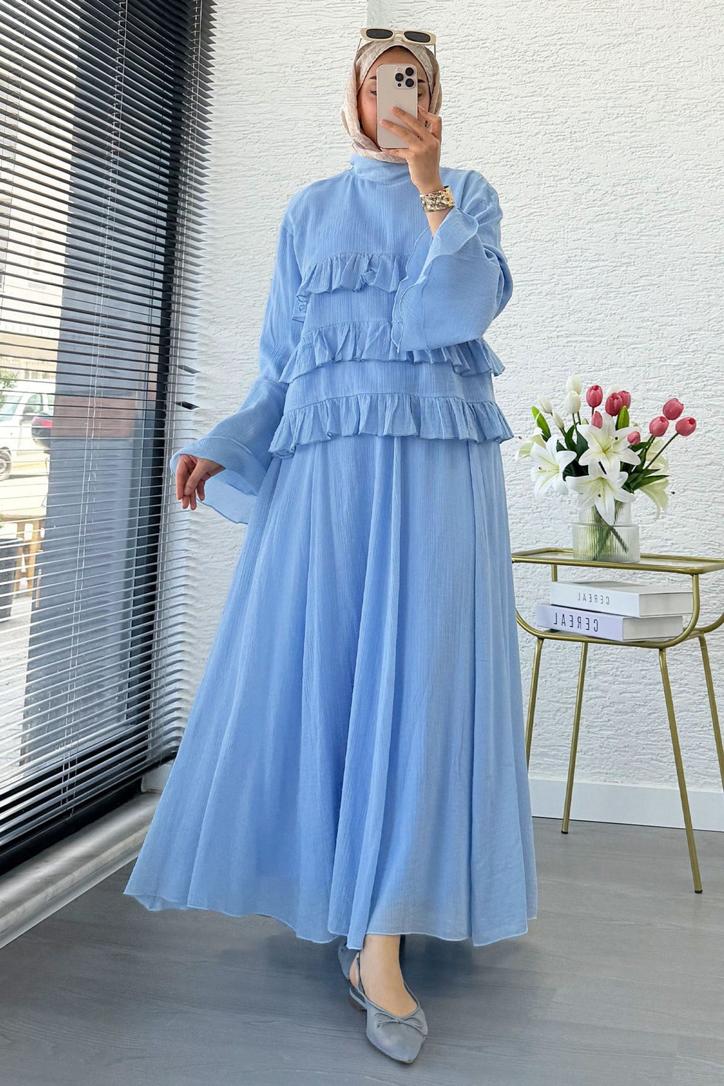 Elena Tiered Ruffled Muslin Coordinated Set