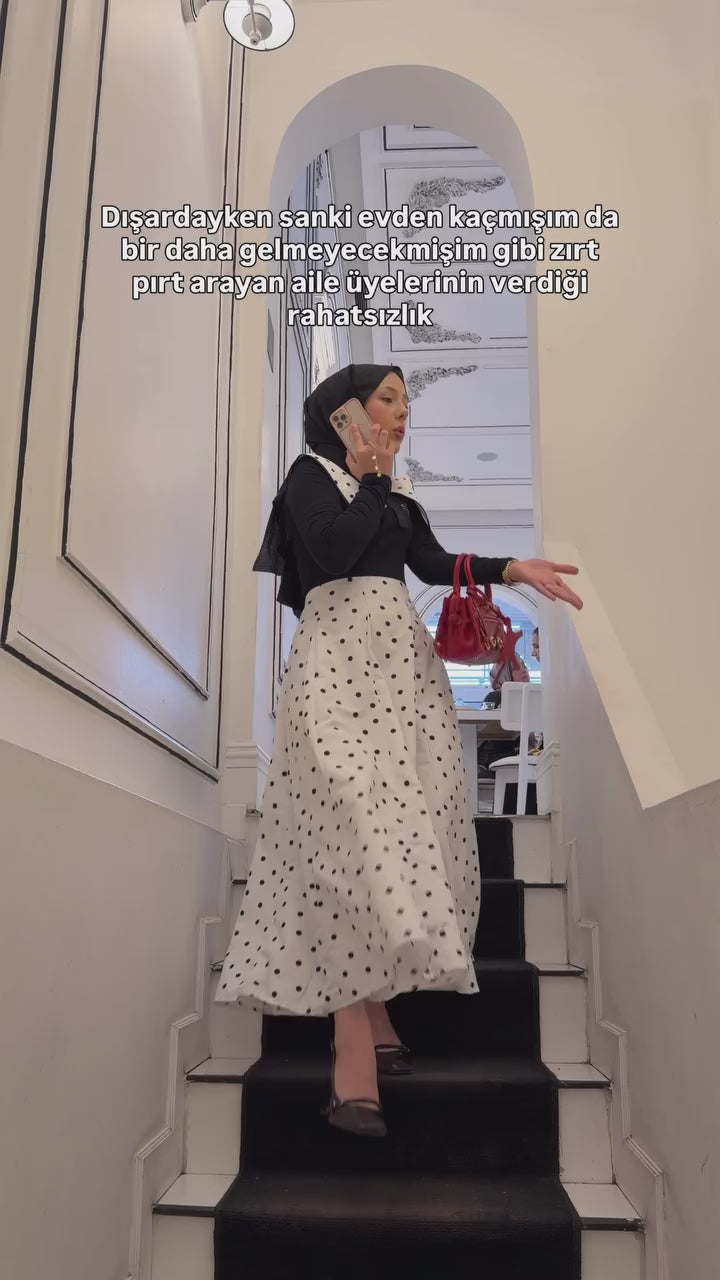 Mia Polka Dot Collar Bow Two Piece Outfit