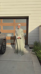 Zaina Crinkle Cape Shimmer Satin Abaya