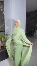Sofia Cross Draped Cape Maxi Dress