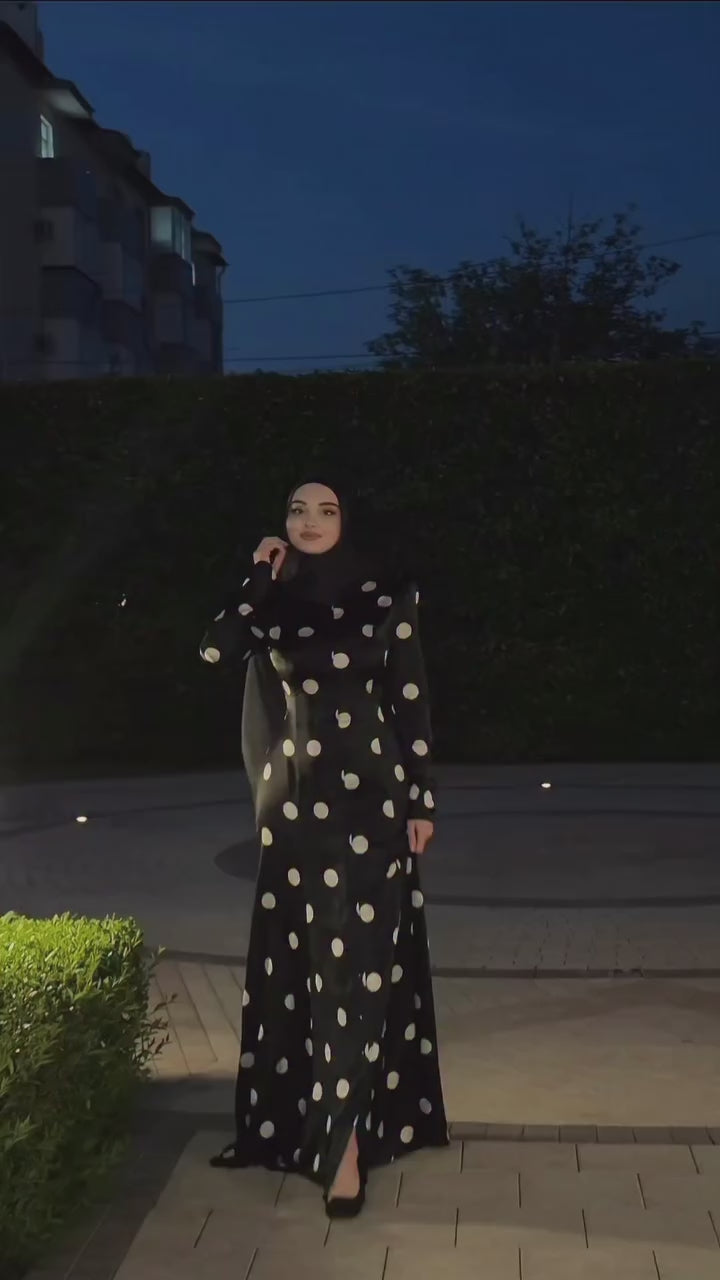 Lina Puff Sleeve Polka Dot Maxi Dress