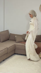 Serena Beaded Corset Bell Sleeve Gown
