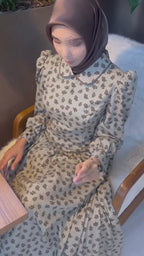 Mona Peter‑Pan Collar Floral Maxi Dress