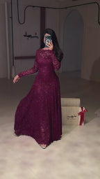 Vera Glitter Lace Scallop Maxi