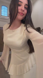 Elegant Luxury Lightweight Long Sleeve Maxi Dress-Yellow