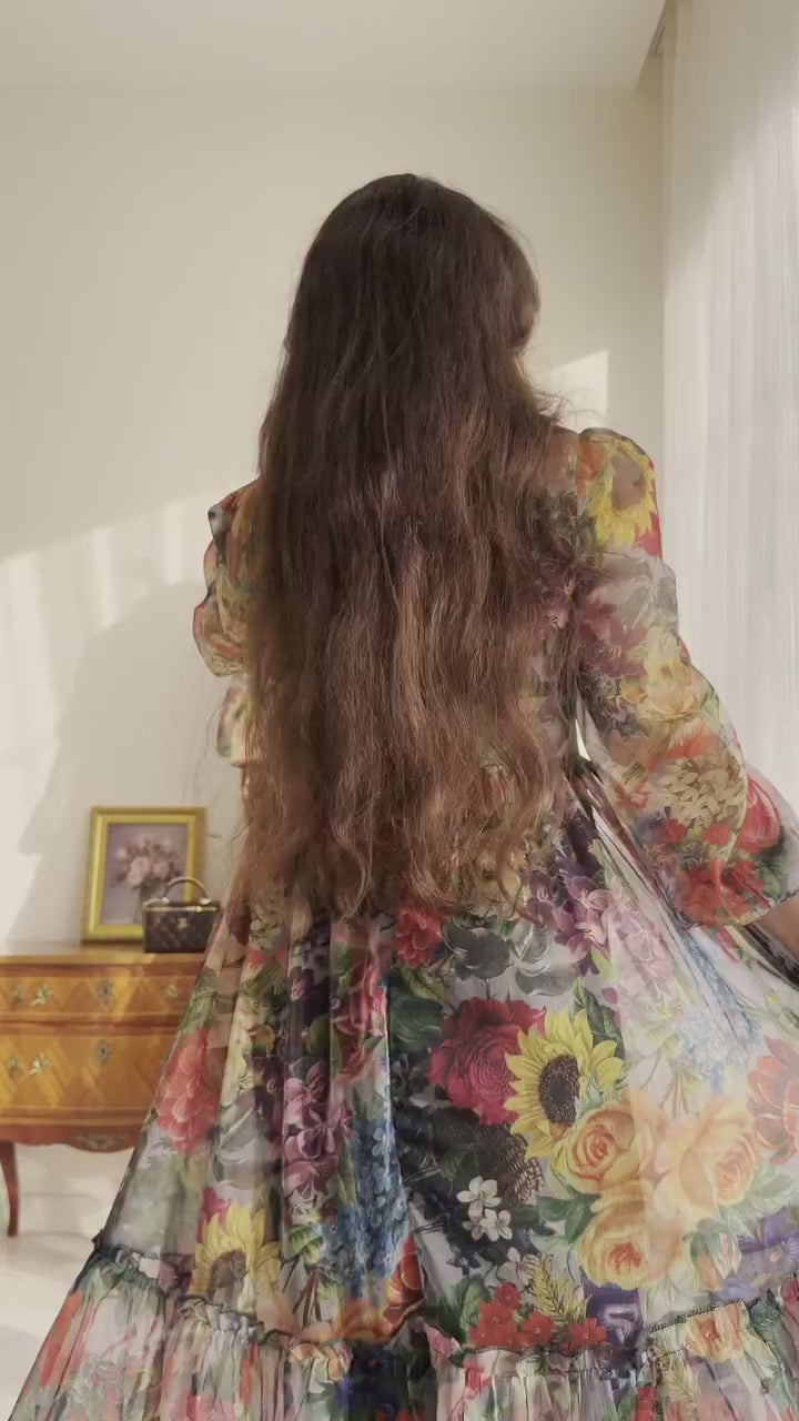Serena Vintage Floral Tiered Maxi