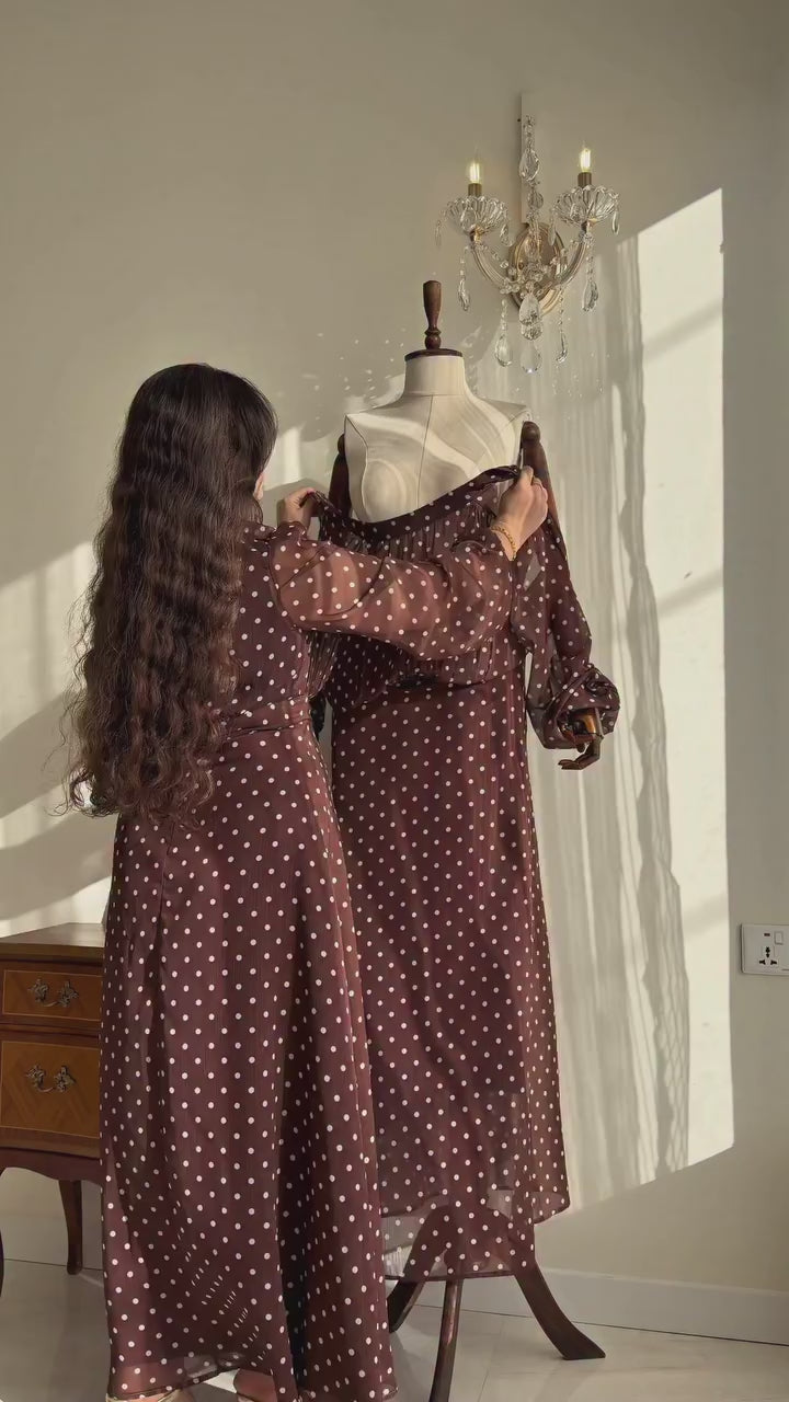 Willa Smocked Polka Dot Midi Dress