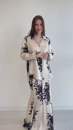 Sara Floral Print Shirt Mermaid Co-ord