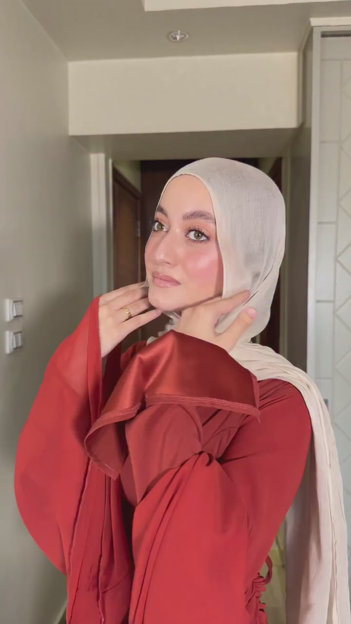 Aisha Draped Waist Flare‑Sleeve Maxi Dress