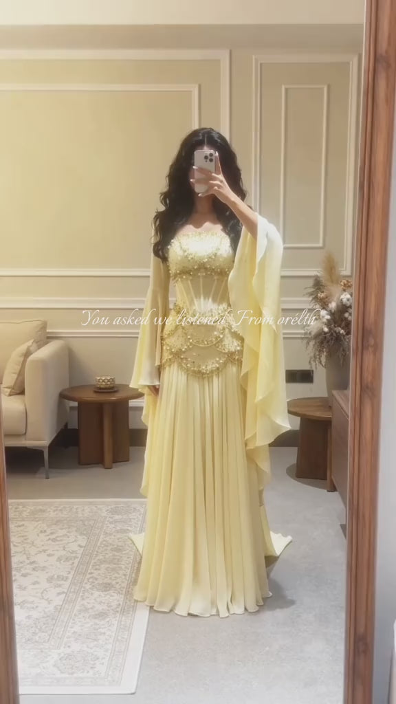 Fara Couture Boned Corset Gown