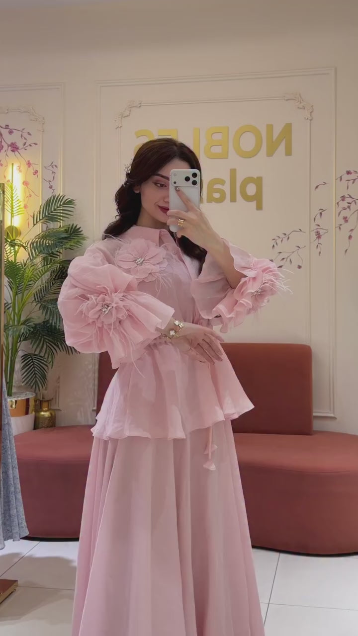 Zola 3D Floral Flare Sleeve Co-ord