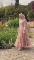 Zahra Full Lace Flare Sleeve Ball Gown