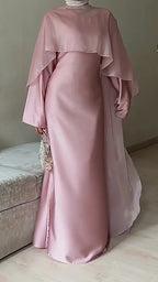 Elegant 2-Piece Satin Maxi Dress Set