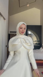 Cape Bow Neck Long Sleeve Maxi Abaya