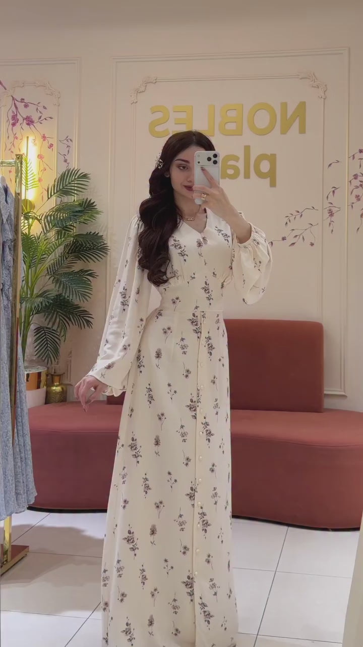 Elowen Ditsy Floral Puff Sleeve Maxi