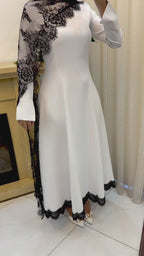 Natalie Lace Cape Trim Maxi Dress
