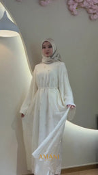 Julia Embroidered Organza Flare Sleeve Dress