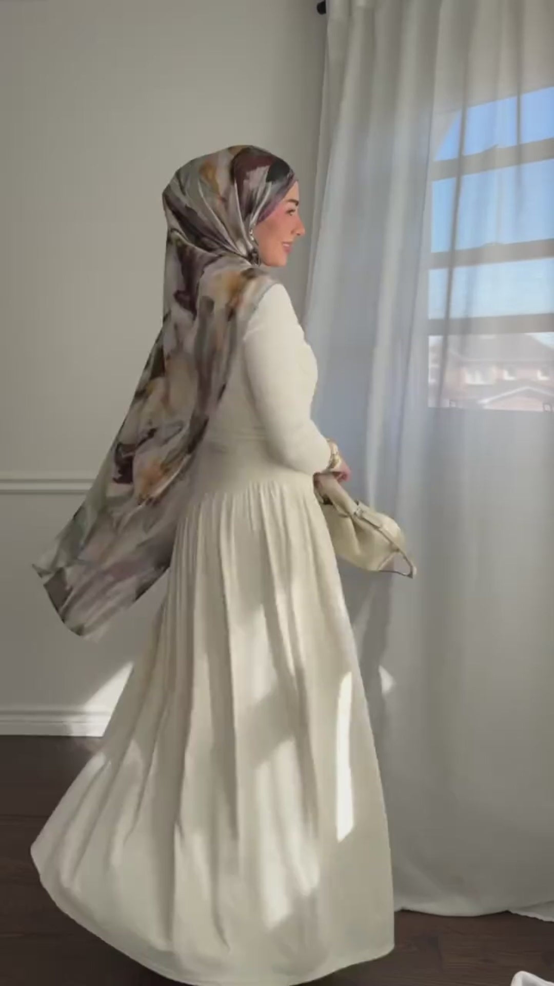Asymmetrical Waist Rouched Maxi Dress - White