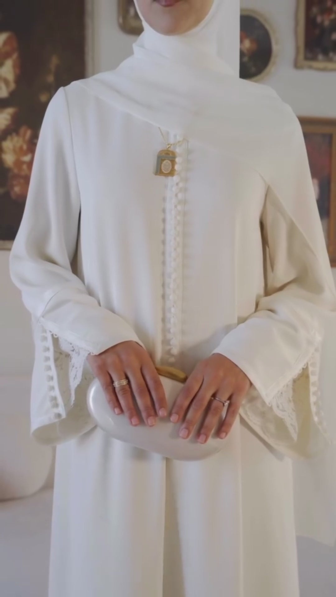 Layali Lace Embroidered Abaya & hijab