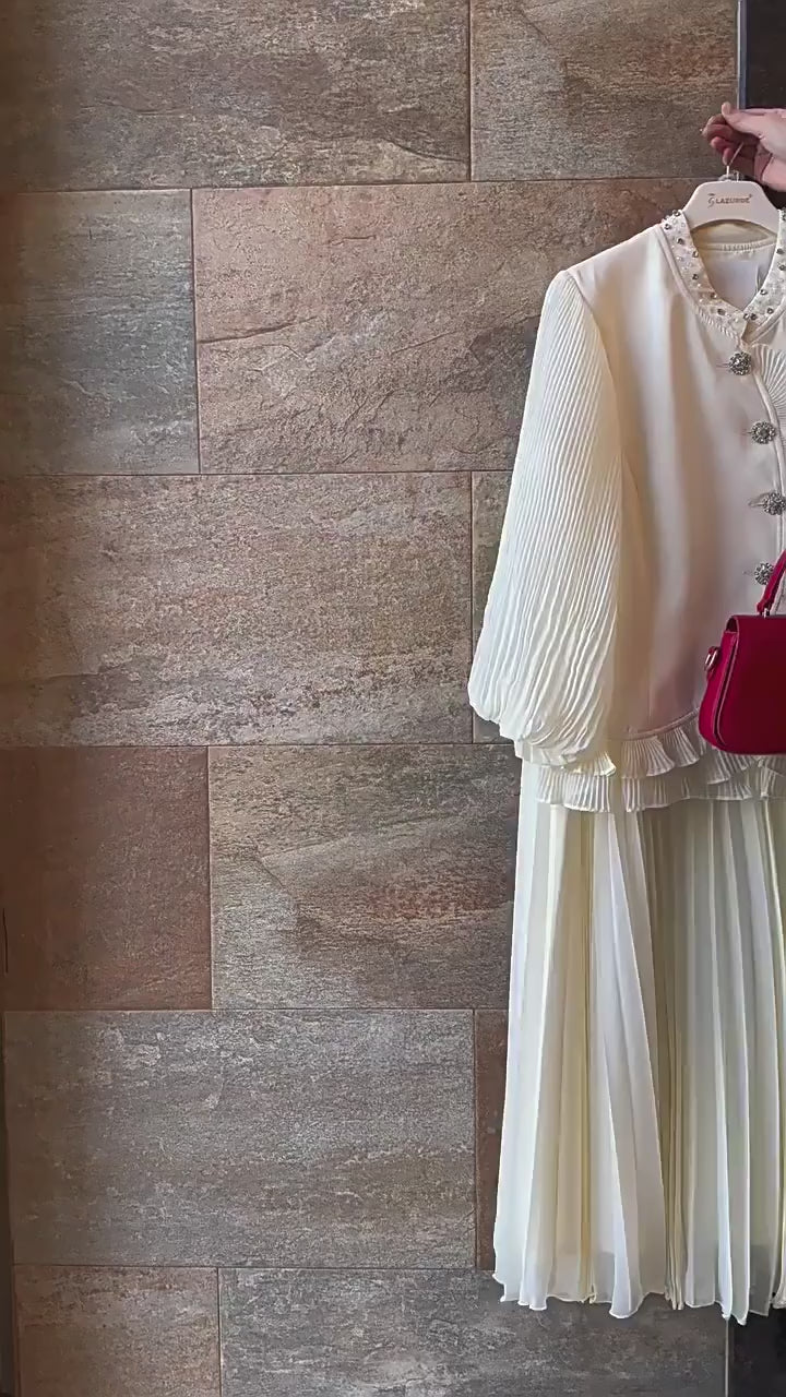 Eva Pleated Ruffle Skirt Set