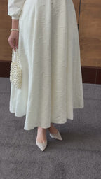 Anna Beaded Collar Jacquard Dress