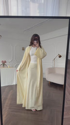 Elowen Open Cardigan Skirt Co Ord-Yellow