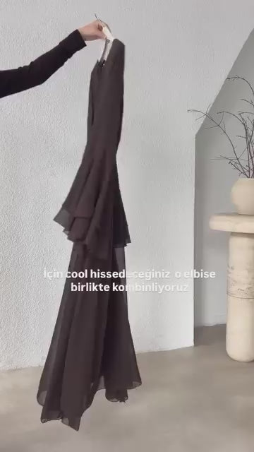 Layered Chiffon Abaya Dress