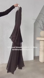 Layered Chiffon Abaya Dress