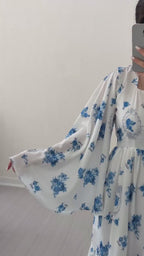 Lyla Blue Floral Square Neck Maxi Dress