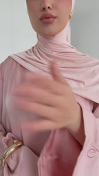 Pleated Hem Wide Sleeve Maxi Dress