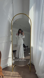 Elena Ruffle Flare Sleeve Floral Maxi Dress