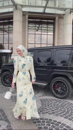 Mia Watercolor Floral Button Front Abaya