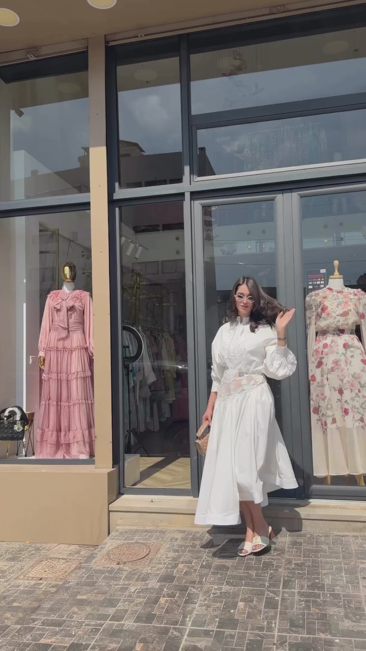 Zaraia Bird‑Appliqué Shirt Maxi Dress