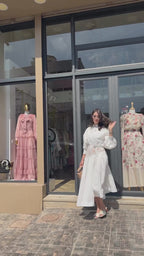 Zaraia Bird‑Appliqué Shirt Maxi Dress