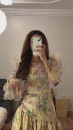 Liora Floral Ruffle Sleeve Maxi Dress