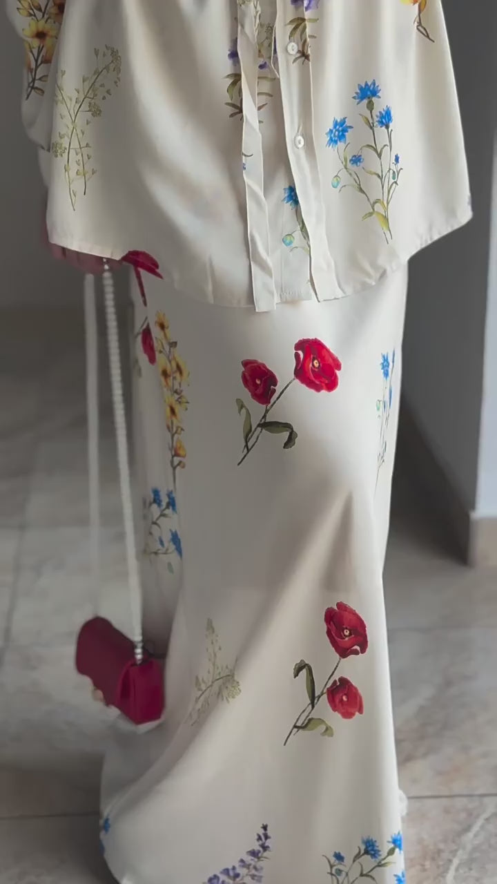 Amira Wild Floral Shirt Skirt Co-ord