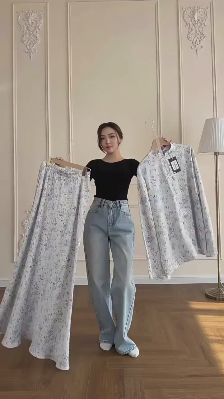 Meera Floral Kurung Co-Ord Set